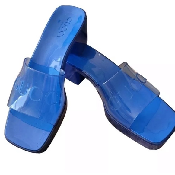 Transparent blue gucci slides - Picture 3 of 16